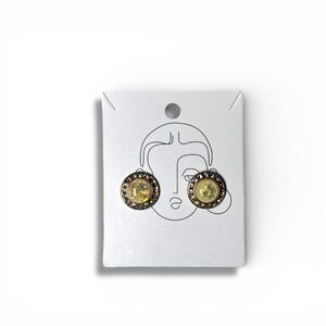 Glass orb rhinestone earrings